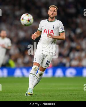 07 Sep 2022 - Tottenham Hotspur gegen Marseille - UEFA Champions League - Gruppe D - Tottenham Hotspur Stadium Harry Kane von Tottenham Hotspur gegen Marseille. Picture : Mark Pain / Alamy Stockfoto