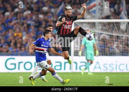 Foto Tano Pecoraro/LaPresse 10 Settembre 2022 - Genua, Italia Sport, CalcioSampdoria vs Milan - Campionato italiano di calcio Serie A Tim 2022/2023 - Stadio Luigi FerrarisNella foto: GiroudPhoto Tano Pecoraro/LaPresse 10. September 2022 - Genua, Italien Sport, Fußball Sampdoria vs Milan - Italienische Serie A Fußballmeisterschaft 2022/2023 - Luigi Ferraris Stadion auf dem Foto: giroud Stockfoto