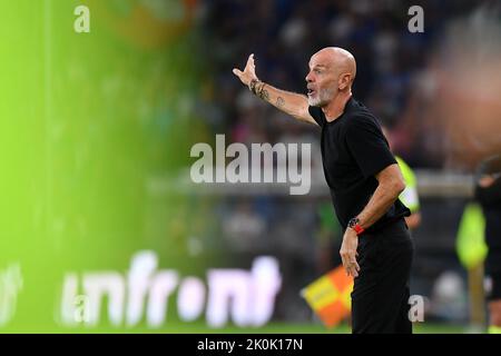 Foto Tano Pecoraro/LaPresse 10 Settembre 2022 - Genua, Italia Sport, CalcioSampdoria vs Milan - Campionato italiano di calcio Serie A Tim 2022/2023 - Stadio Luigi FerrarisNella foto: PioliPhoto Tano Pecoraro/LaPresse 10. September 2022 - Genua, Italien Sport, Fußball Sampdoria vs Milan - Italienische Serie A Fußball-Meisterschaft 2022/2023 - Luigi Ferraris Stadion auf dem Foto: pioli Stockfoto