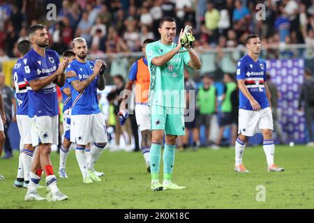 Foto Tano Pecoraro/LaPresse 10 Settembre 2022 - Genua, Italia Sport, CalcioSampdoria vs Milan - Campionato italiano di calcio Serie A Tim 2022/2023 - Stadio Luigi FerrarisNella foto: SampdoriaPhoto Tano Pecoraro/LaPresse 10. September 2022 - Genua, Italien Sport, Fußball Sampdoria vs Milan - Italienische Serie A Fußball-Meisterschaft 2022/2023 - Luigi Ferraris Stadion auf dem Foto: sampdoria Stockfoto