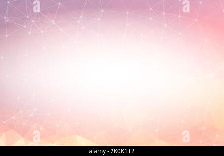 Geometrisches Rosa Polygonal Hintergrund Molekül und Kommunikation. Verbundene Linien mit Punkten. Minimalistischer Hintergrund. Konzept der Wissenschaft, Chemie, b Stock Vektor