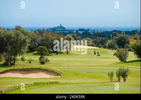 Is Molas, Golfplatz, der Golfplatz von is Molas war der erste in Sardinien und ist mit seinen 27 Löchern der größte auf der Insel, Pula Stockfoto