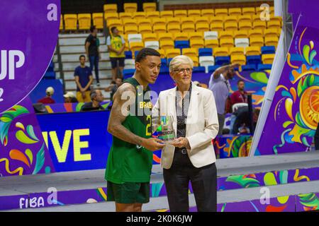 Recife, Brasilien. 11. September 2022. Argentinien schlägt Brasilien 75 x 73 und ist Champion des America Cup der Männer, Americup FIBA 2022, der im Geraldo Magalhães Gym, bekannt als Geraldão Gym, in Recife (PE) ausgetragen wird.Quelle: Marcelino Luis/FotoArena/Alamy Live News Stockfoto