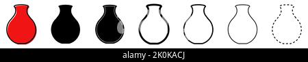 Vasensymbol. Vasenlogo. Set von verschiedenen Ikonen von Vasen. Vektorgrafik. Stock Vektor