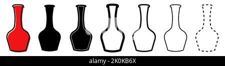Vasensymbol. Vasenlogo. Set von verschiedenen Ikonen von Vasen. Vektorgrafik. Stock Vektor