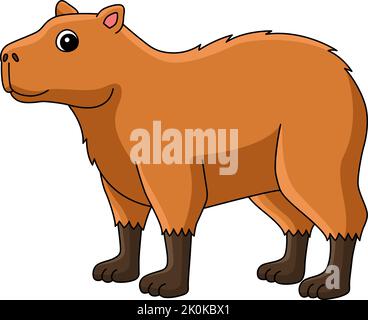 Capybara Tier Cartoon Farbige Cliparte Stock Vektor