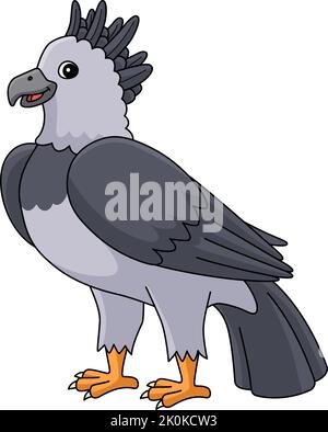 Harpy Eagle Animal Cartoon Coloured Cliparts Stock Vektor