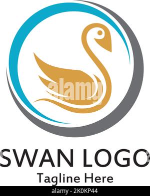 Swan Logo einfache Symbol Vorlage Vektor Illustration kreative Design Stock Vektor
