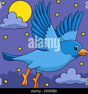 Bluebird Tier Farbige Cartoon Illustration Stock Vektor