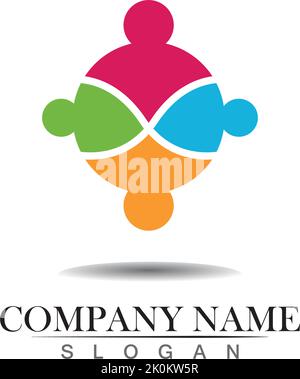 Gemeinschaft, Netzwerk und soziale Icon Design vorlage Stock Vektor