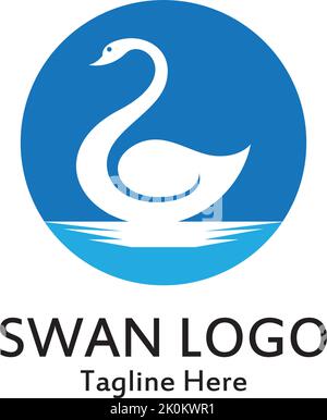 Swan Logo einfache Symbol Vorlage Vektor Illustration kreative Design Stock Vektor