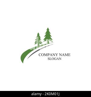 Zedernbaum Logo Vorlage Vektor Symbol Design Stock Vektor