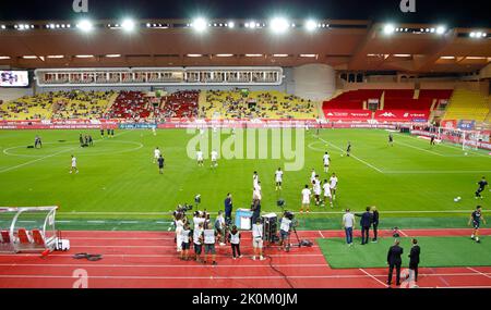 Monaco, Monaco. 11. September 2022. Monaco, Monte Carlo - 11. September 2022: AS Monaco - Olympique Lyonnais Fußballspiel mit Atmosphäre vor dem Spiel . Lyon, Fußball, Fußball, L1, Ligue 1, J7. Mandoga Media Deutschland Kredit: dpa/Alamy Live Nachrichten Stockfoto