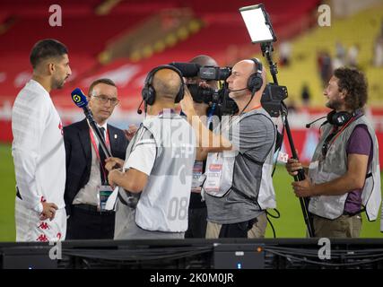 Monaco, Monte Carlo - 11. September 2022: AS Monaco - Olympique Lyonnais Fußballspiel mit Interview des chilenischen Verteidigers Guillermo Alonso Maripan. Lyon, Fußball, Fußball, L1, Ligue 1, J7. Mandoga Media Deutschland Stockfoto