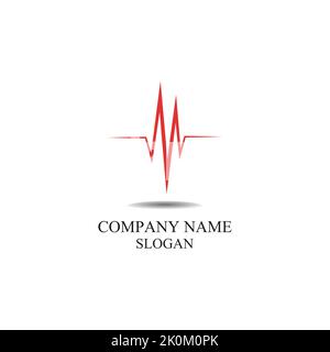 Vektorvorlage für medizinisches Logo der Pulslinie Stock Vektor