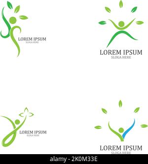 Gesundes Leben Logo Vorlage Vektor icon Stock Vektor