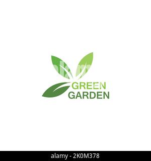 Grüner Garten grünes Blatt Ökologie Logo Vektor-Design Stock Vektor