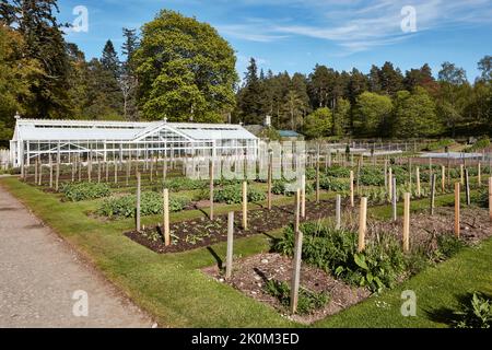 Schottland, Balmoral, Balmoral Castle, 2019, Mai, 14: Die Gärten von Balmoral Castle, Royal Deeside, Schottland. Stockfoto