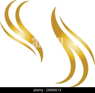 Vorlage für Vektorsymbole mit Haarwellenlogo Stock Vektor