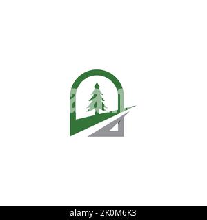 Zedernbaum Logo Vorlage Vektor Symbol Design Stock Vektor