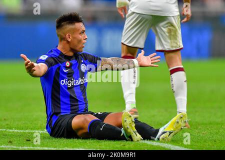 Mailand, Italien. 10., September 2022. Lautaro Martinez (10) von Inter gesehen während der Serie Ein Spiel zwischen Inter und Turin bei Giuseppe Meazza in Mailand. (Bildnachweis: Gonzales Photo - Tommaso Fimiano). Stockfoto