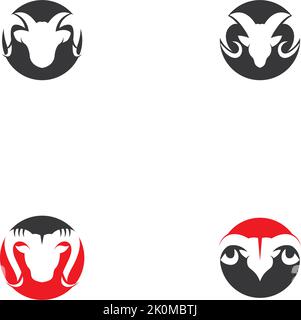 RAM Horns Vector Logo Icons Vorlage Stock Vektor