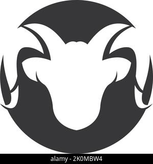RAM Horns Vector Logo Icons Vorlage Stock Vektor