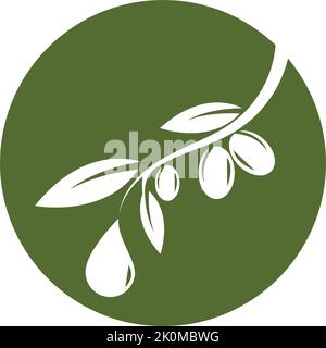 Olivenöl logo Vorlage Vektor icon Abbildung design Stock Vektor