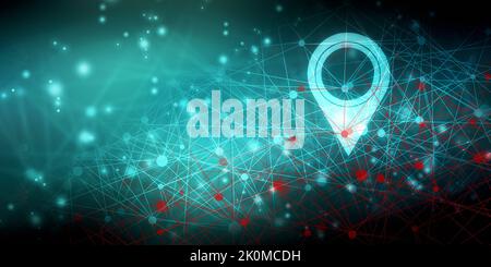 2D Darstellung des roten Kartenzeigers Stockfoto