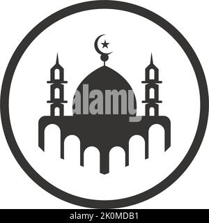 Moschee-Logo und Symbolvektor Symbolvorlage Stock Vektor