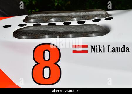 Mark Higson, McLaren Cosworth MP4-1, Grand-Prix-Größen, Grand-Prix-Autos aus den rein fossilen Brennstoffen angetrieben mechanisch basierten Mitte der fünfziger Jahre Racer bis t Stockfoto