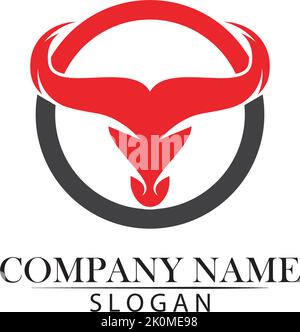 Stier Horn Logos und Symbole Vorlage Symbole app Stock Vektor