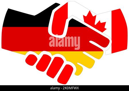 Deutschland - Kanada : Handshake, Symbol für Vereinbarung oder Freundschaft Stockfoto