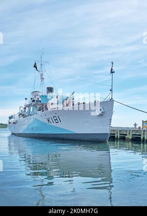 Die 1941 in Auftrag gegebene HMCS Sackville ist eine Korvette der Blumenklasse, die der Royal Canadian Navy diente. Sie ist heute ein Museumsschiff in Halifax N Stockfoto