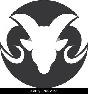 RAM Horns Vector Logo Icons Vorlage Stock Vektor