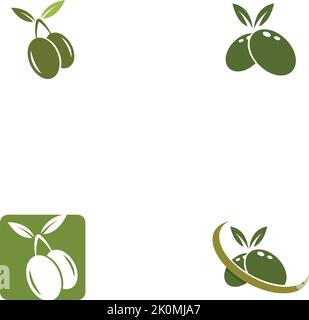 Olivenöl logo Vorlage Vektor icon Abbildung design Stock Vektor