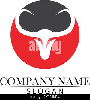 Stier Horn Logos und Symbole Vorlage Symbole app Stock Vektor