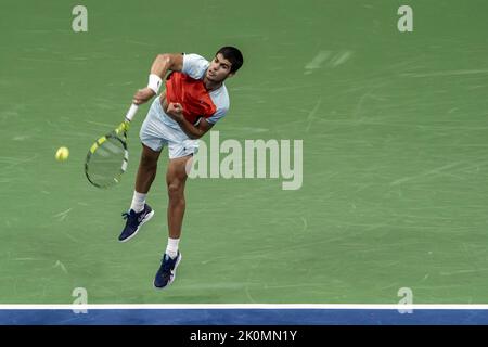 Carlos Alcaraz (ESP) Gewinner, der im Herrenfinale bei den US Open 2022 antritt. Stockfoto