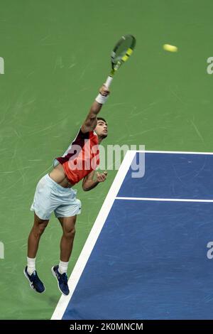 Carlos Alcaraz (ESP) Gewinner, der im Herrenfinale bei den US Open 2022 antritt. Stockfoto