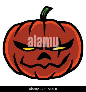 Halloween Jack O Lantern Helloween Kürbis Blitz Cartoon Zeichendesign Vektorzeichnung Stock Vektor