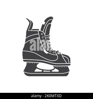 Klassische Eishockey-Schlittschuhe Symbol Silhouette. Vektordarstellung auf weißem Hintergrund isoliert. Eishockey-Schlittschuhe Wintersport-Ausrüstung. Stock Vektor