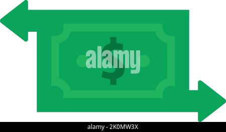 Grüne Banknote wie Geldtransfer Stock Vektor