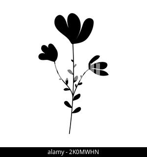 Silhouettenbild der Kamille. Vektordarstellung einer Blume. Blumen und Pflanzen Stock Vektor