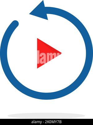 Einfaches Symbol für Wiedergabe auf Weiß isoliert Stock Vektor