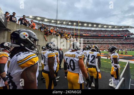 Cincinnati, Ohio, USA. 11. September 2022. 11.. September 2022 Pittsburgh Steelers gegen Cincinnati Bengals in Cincinnati, OH, im Paycor Stadium. Jake Mysliwczyk/BMR (Bild: © Jake Mysliwczyk/BMR über ZUMA Press Wire) Stockfoto