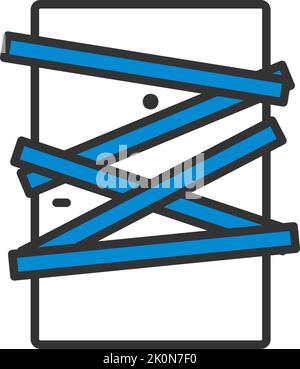 Symbol Für Die Tür Des Tatortstors. Editierbare Fett Formatigte Kontur Mit Farbfüllungsdesign. Vektorgrafik. Stock Vektor