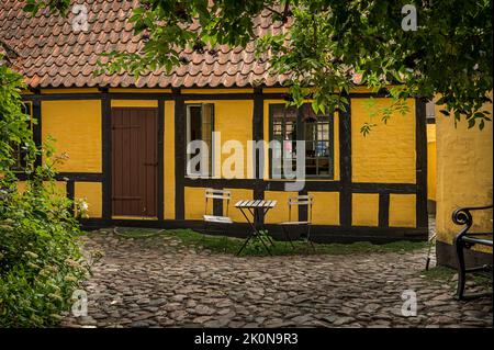 Der Hof hinter H C andersens Elternhaus´s Odense, Dänemark, 27. August 2022 Stockfoto