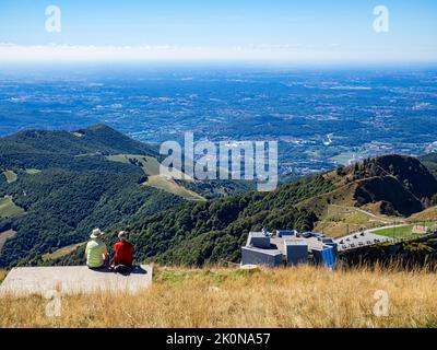 Landschaft des Mendrisio-Tals vom Monte Generoso Stockfoto