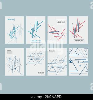 Vektor geometrischer Hintergrund mit Dreiecken. Decken Sie das Technologiemuster ab. Abstrakte Linien und keilförmige Formen Stock Vektor