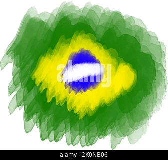 Abbildung Flagge von brasilien Wasserfarbe Stock Vektor